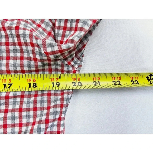J. Crew Size Small Men Red White Gray Check Button Down Long Sleeve Cotton Shirt - Picture 2 of 10